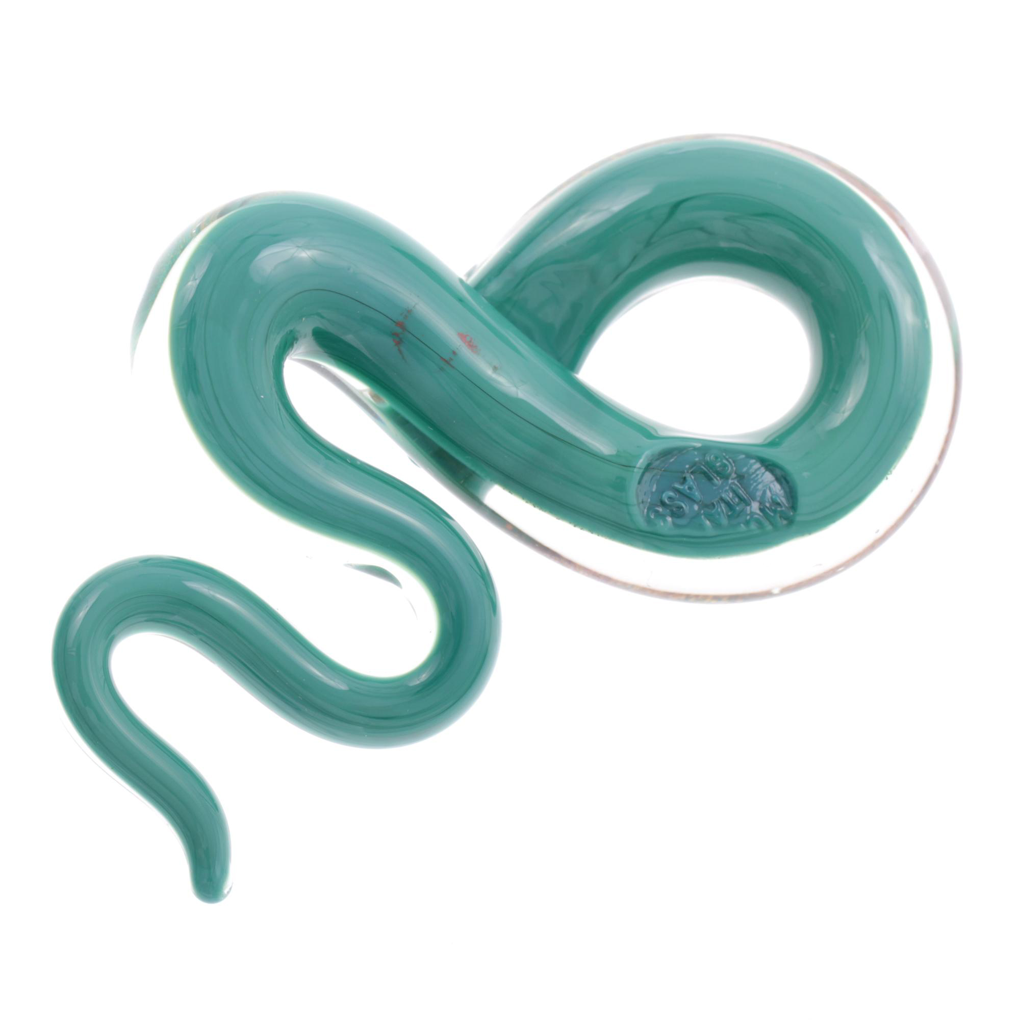 Unsere große edle Murano Glas Schlange "Coda Grande" Anhänger -grün-gold