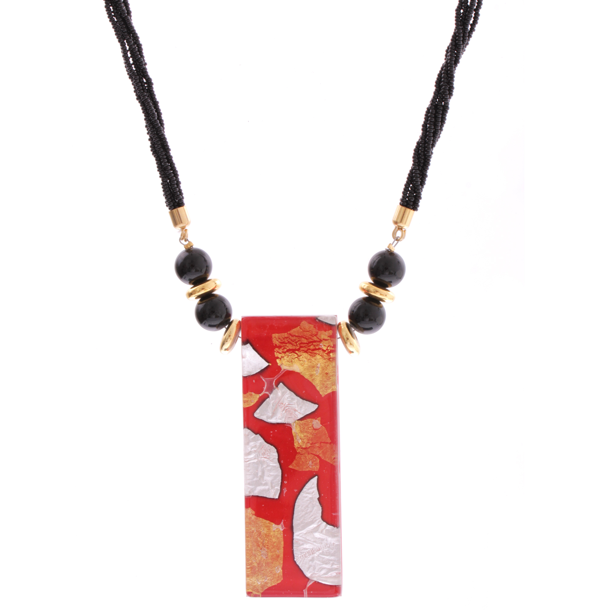Murano Glas Collier "Livorno" Halskette-rot