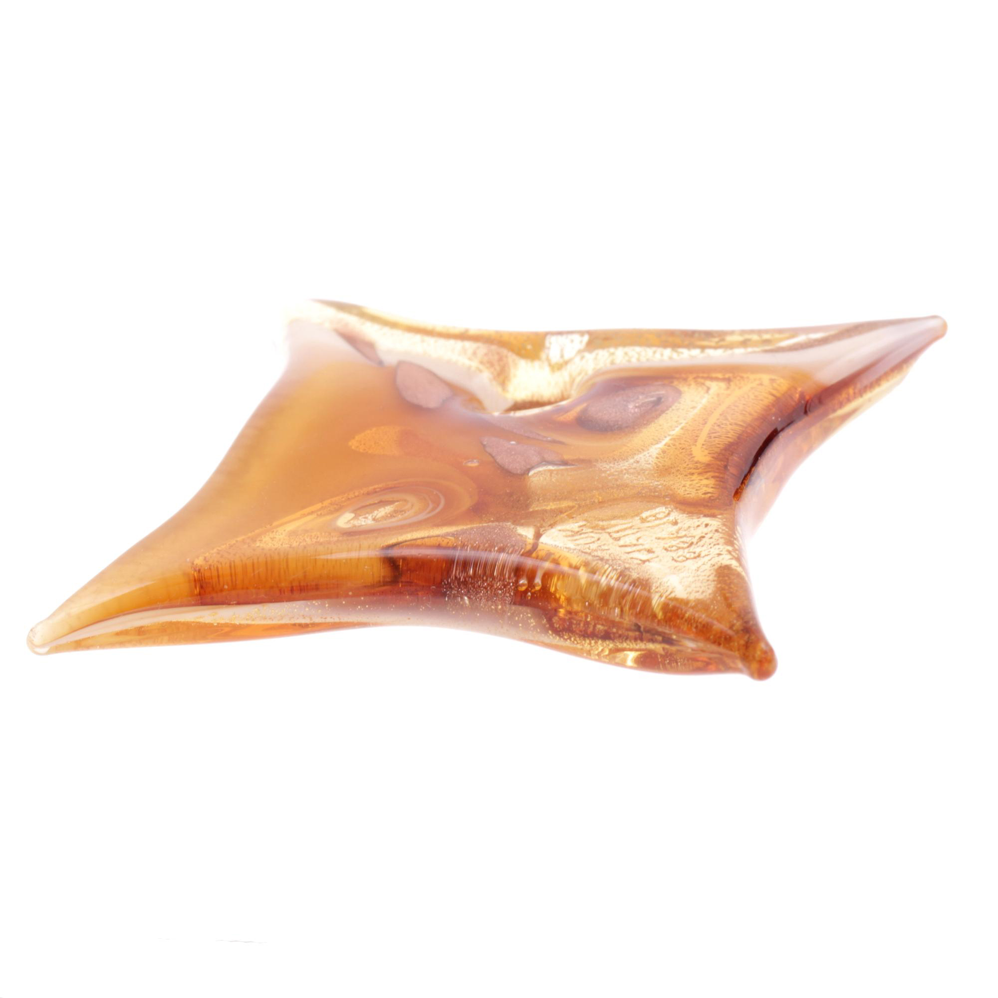 Exquisiter Murano Glas Anhänger "Losanga" -amber-gold