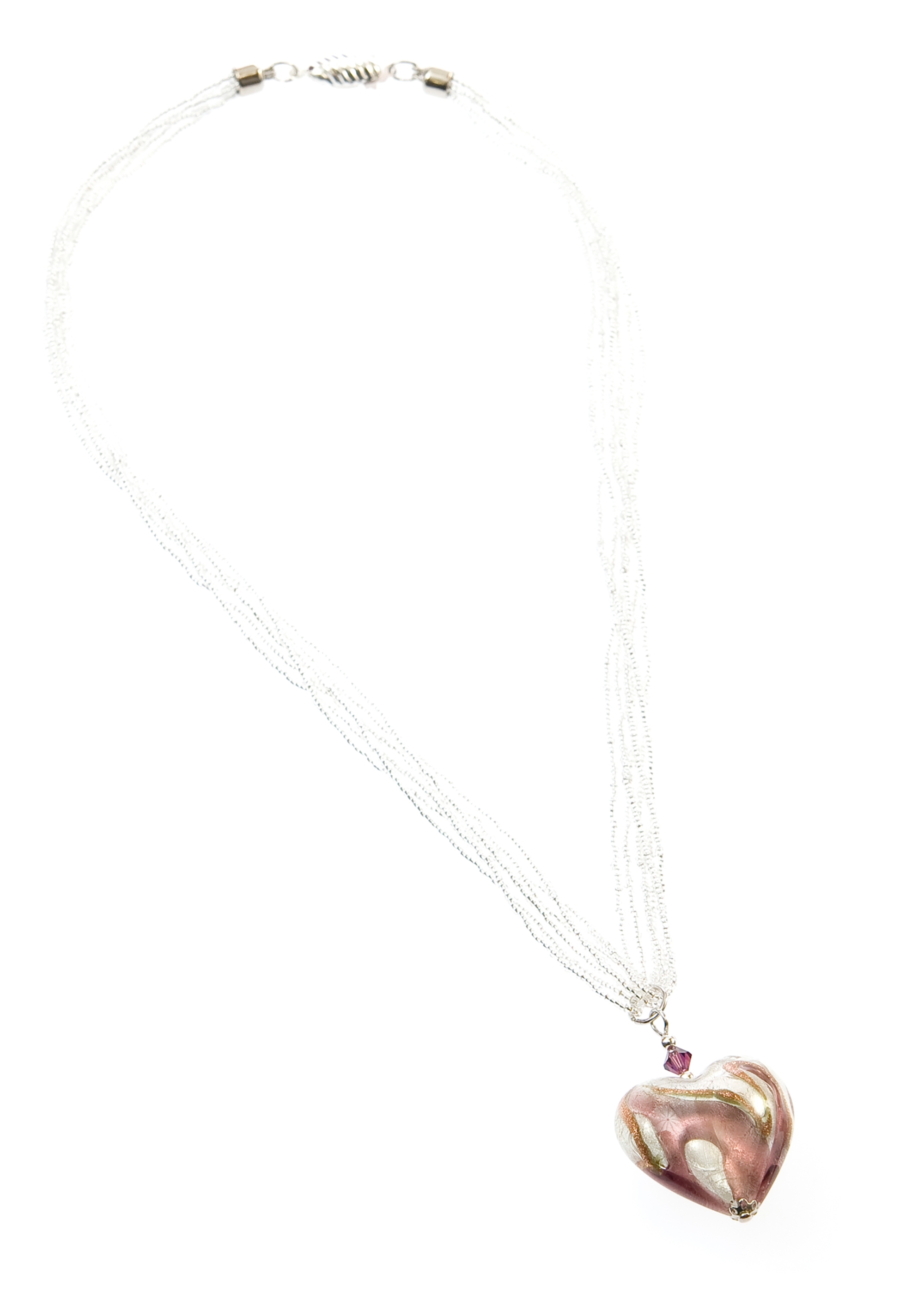 Murano Glas Collier "Burano" amethist-silber