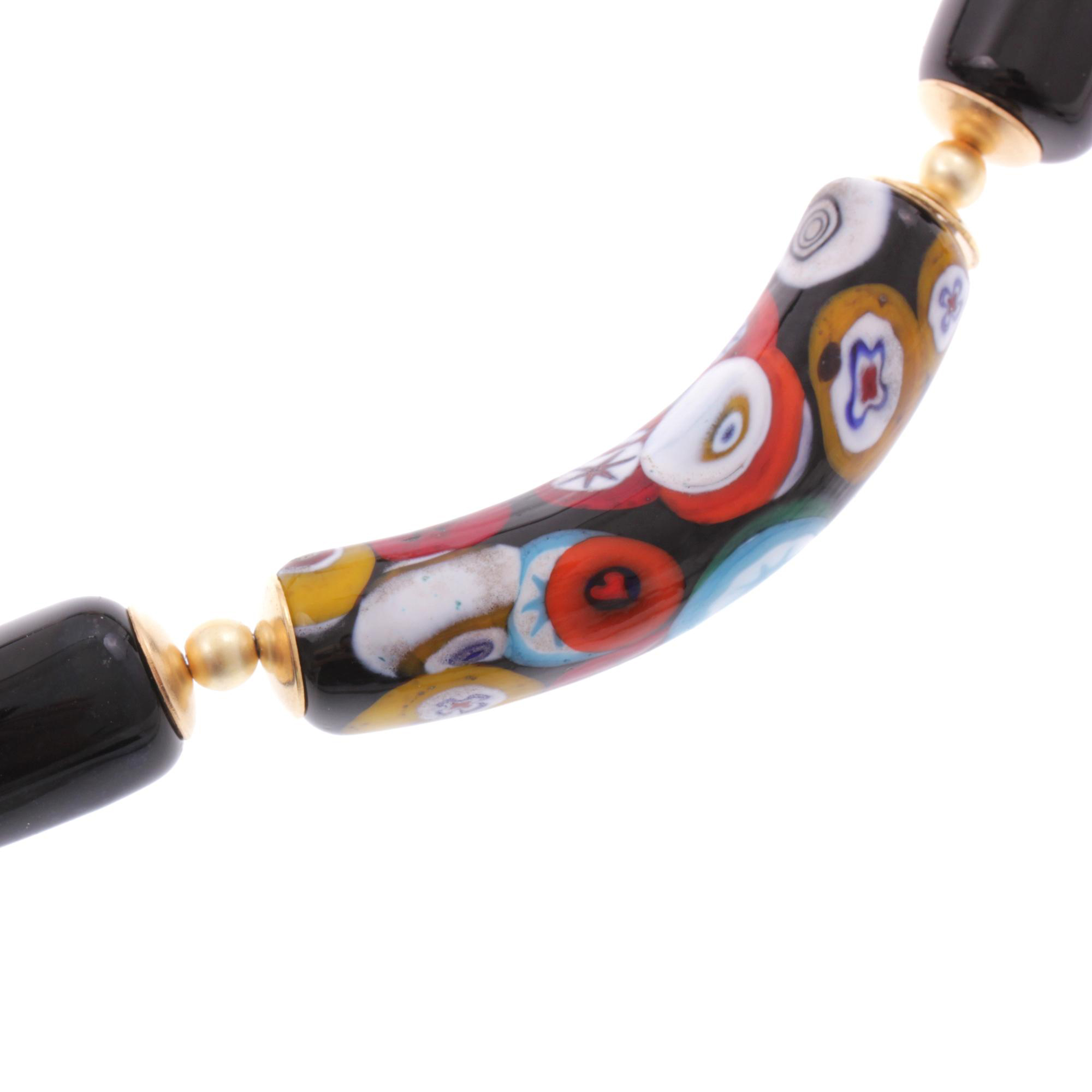 Collier Murano Glas "Lea"-mille fiori gold