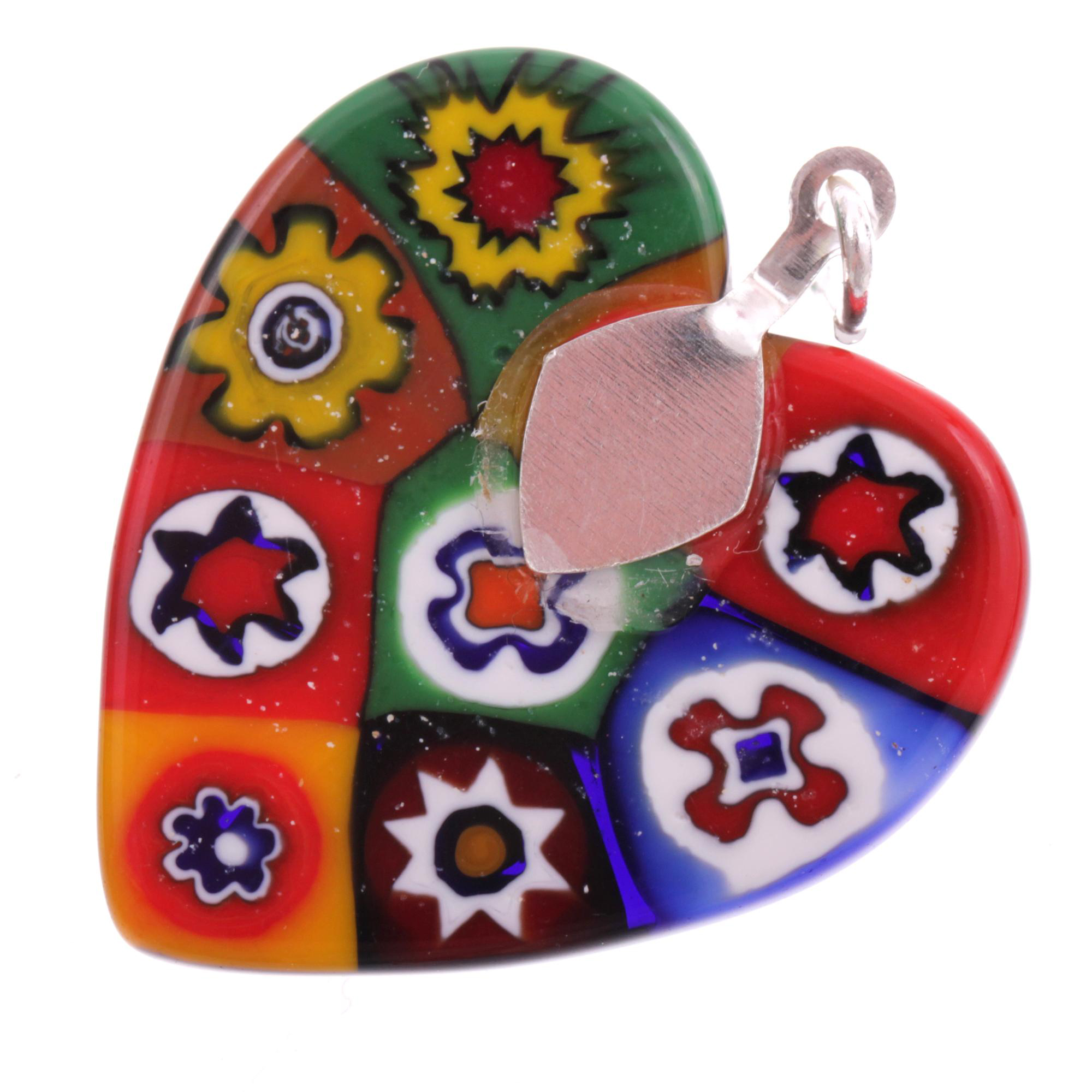 Mille Fiori Herz Anhänger "Sono" Murano Glas -mille fiori