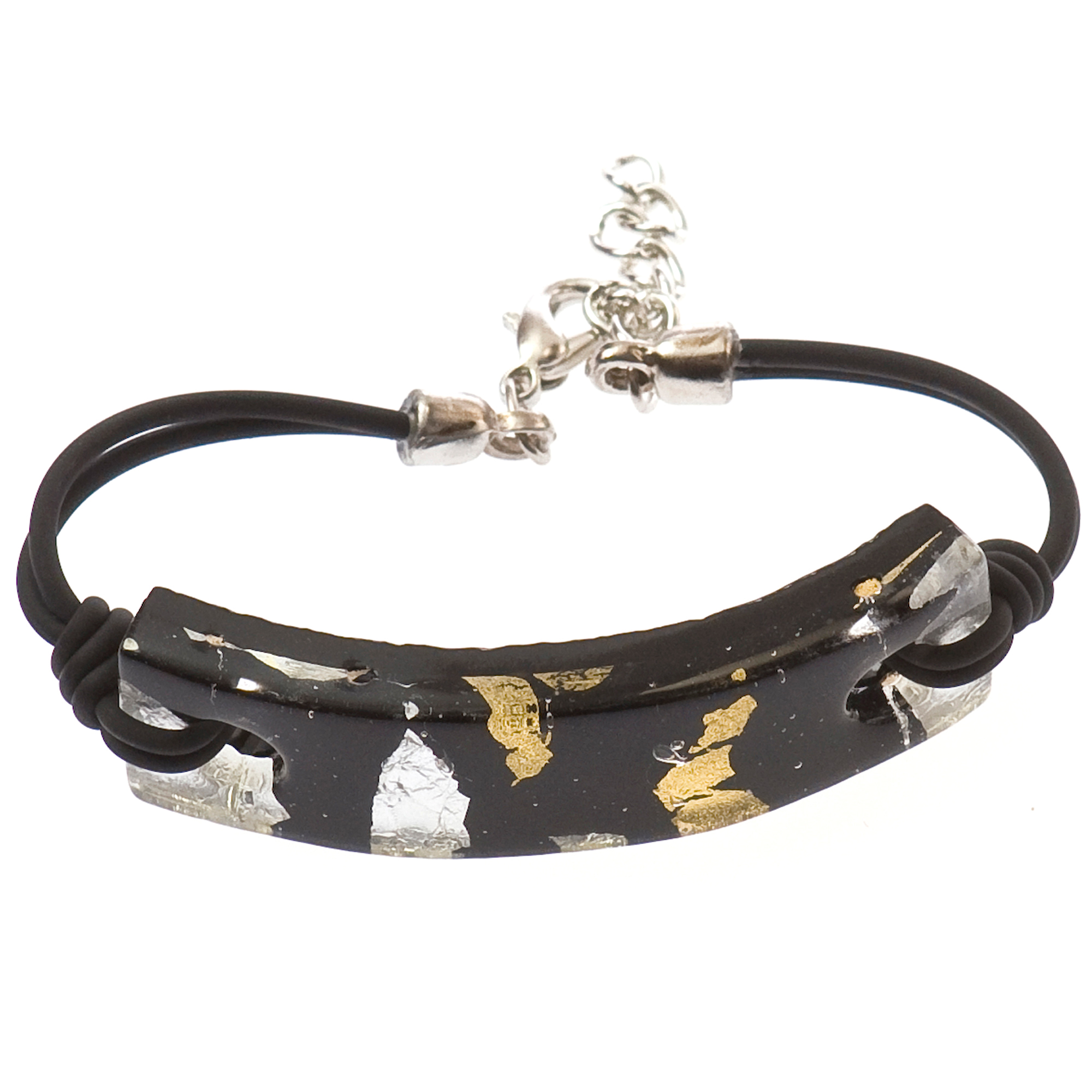 Murano Glas Armband "Livorno"-schwarz