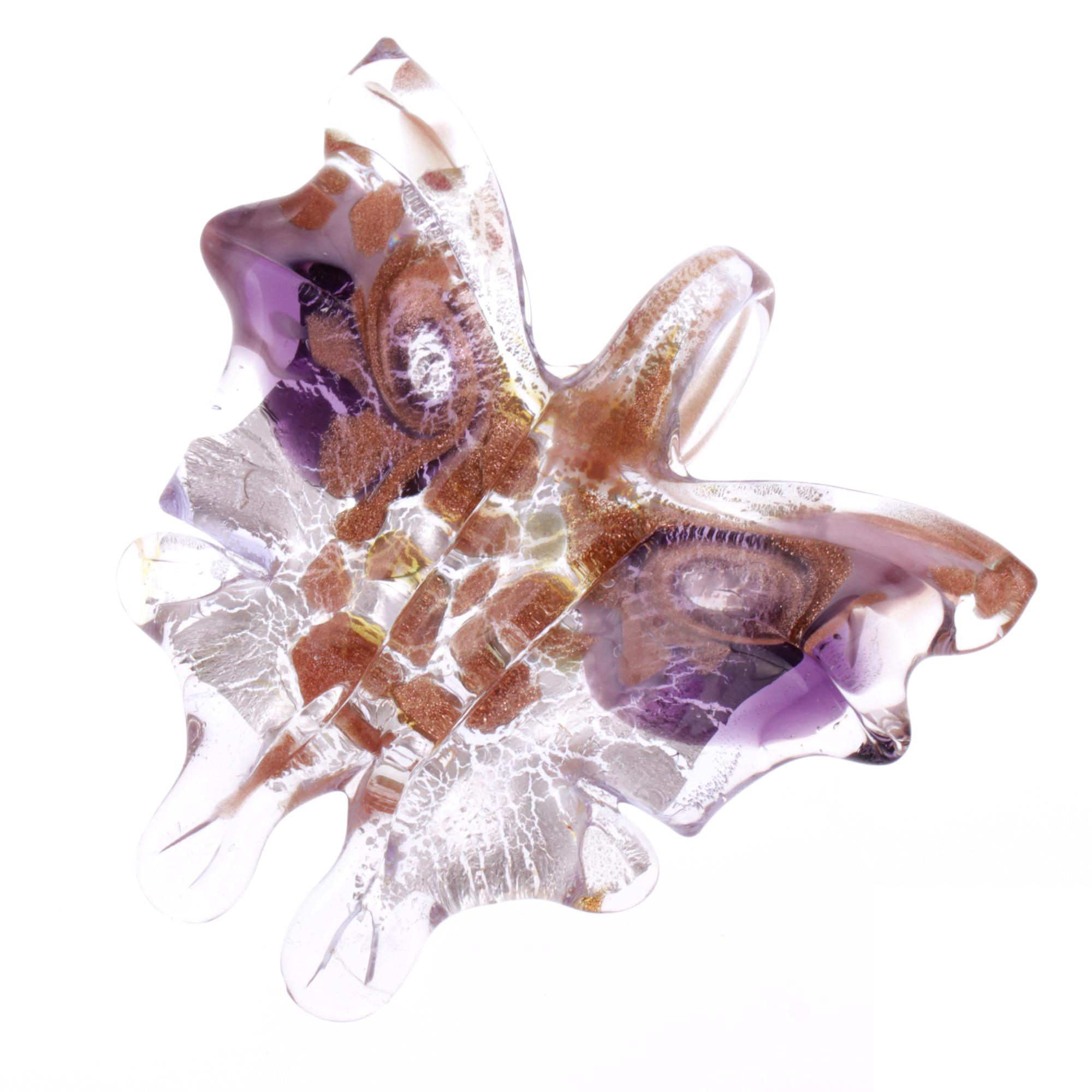 Ein Murano Glas Schmetterling "Farfalla" Anhänger-amethist-silber