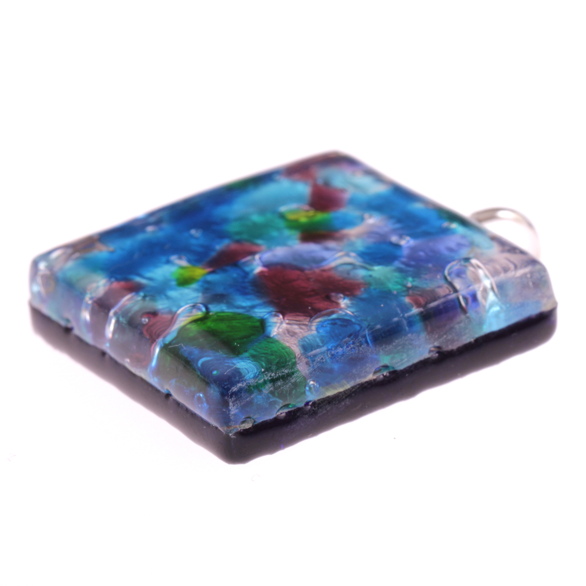 Murano Glas Anhänger "Brid II" -harlekin-silber