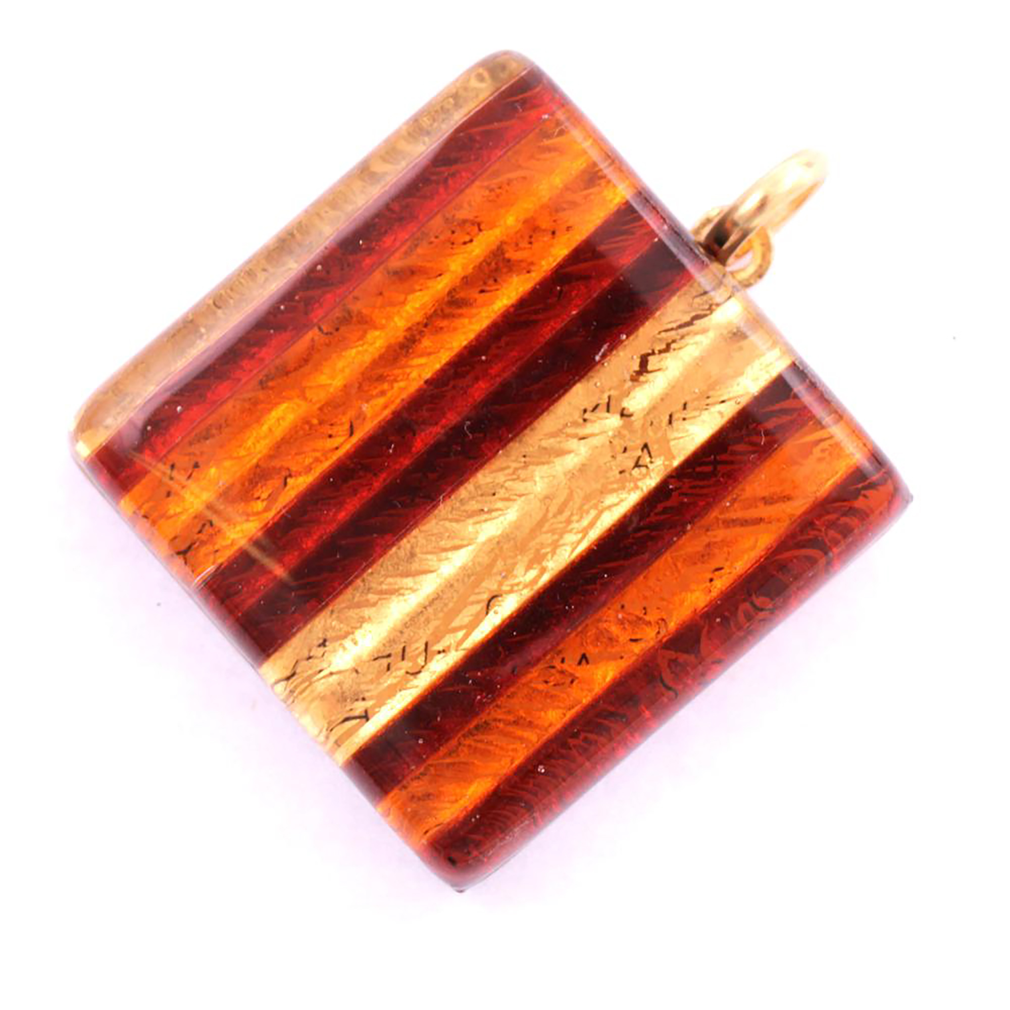 Murano Glas Anhänger "Brid II" -amber streifen